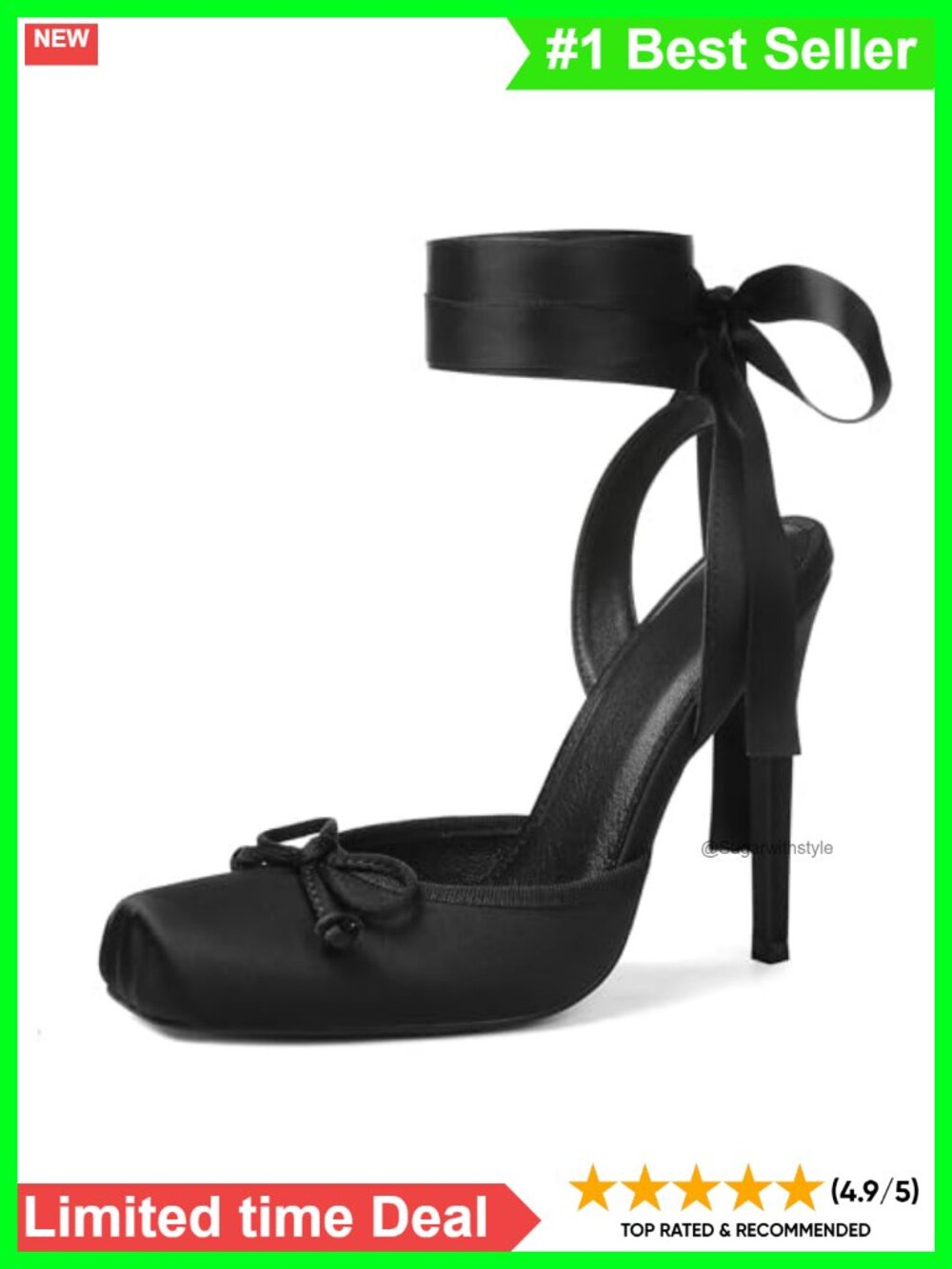 Satin Strappy Bow Lace Up Closed Toe Stiletto Heels